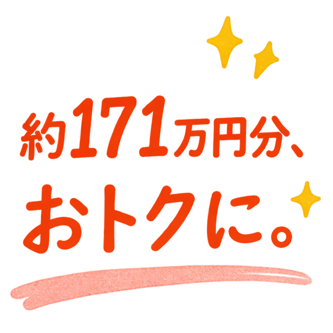 約171万円分、おトクに。